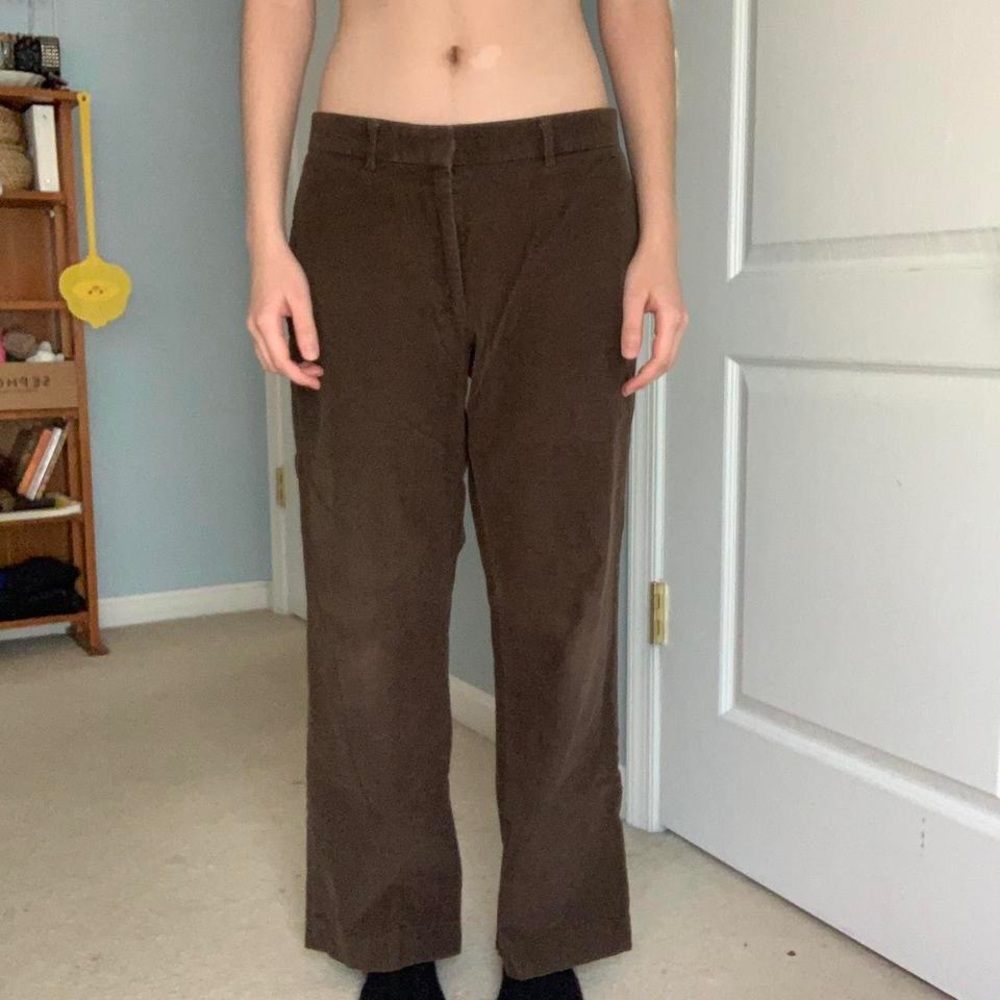 90s grunge fall baggy brown straight leg corduroy pants by gap